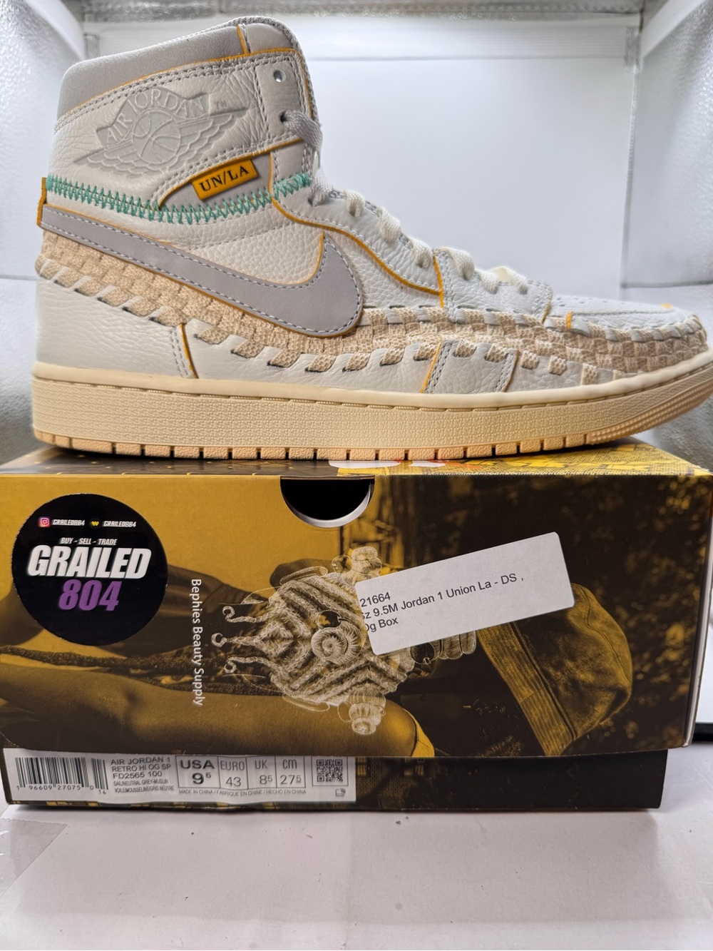 Union LA x Bephies Beauty Supply x Air Jordan 1 High OG Woven (Size 9.5M) DS